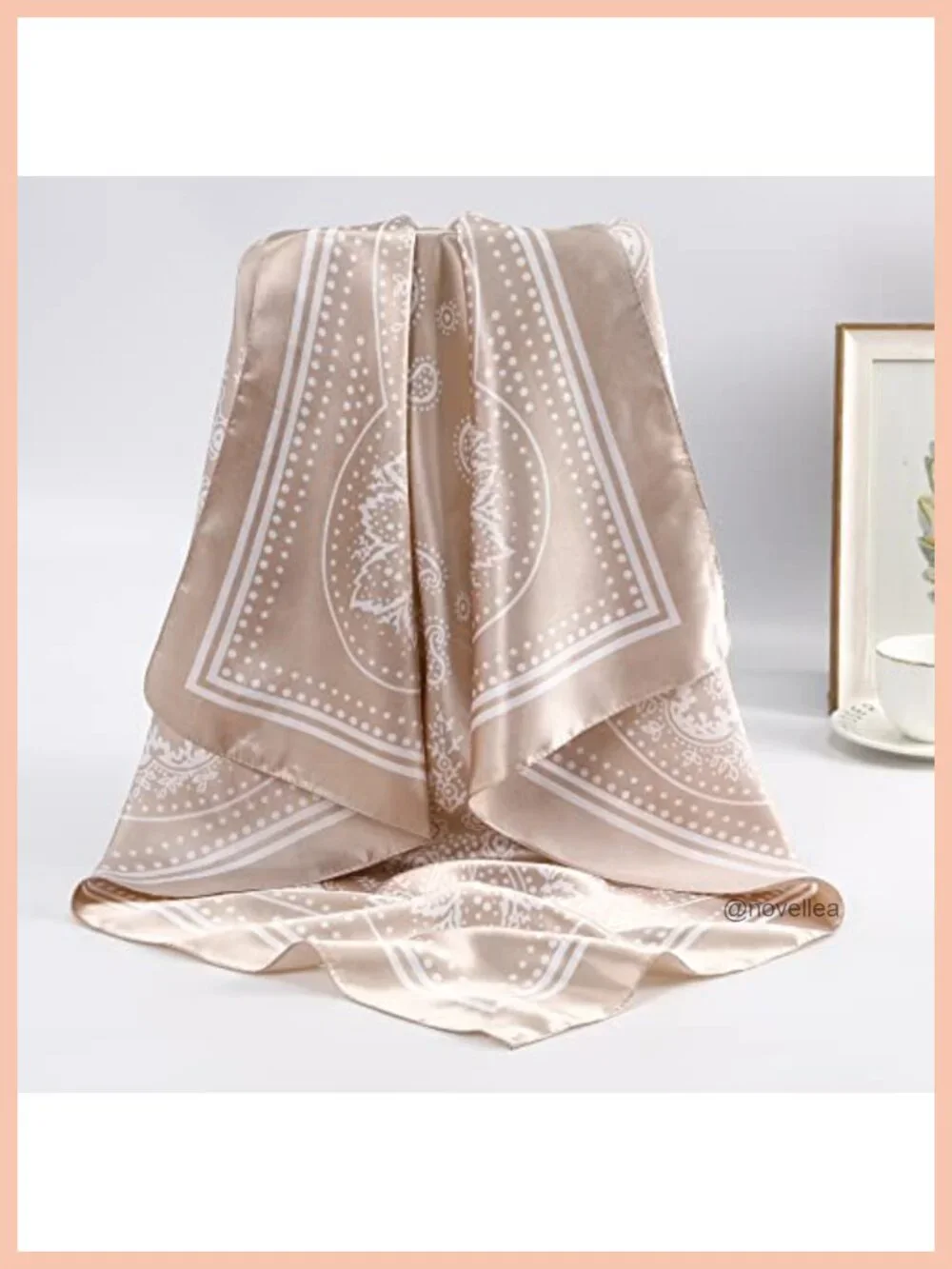 35-Inch Large Square Satin Scarves 4-Pack Silk-Like Neck Scarf Hair Wraps